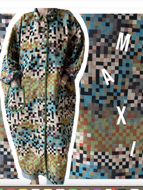 Red Sky Jackets & Blazers - RED SKY Sought After & Sold Out Multicolour Pixel Maxi Coat - fits up to size 22